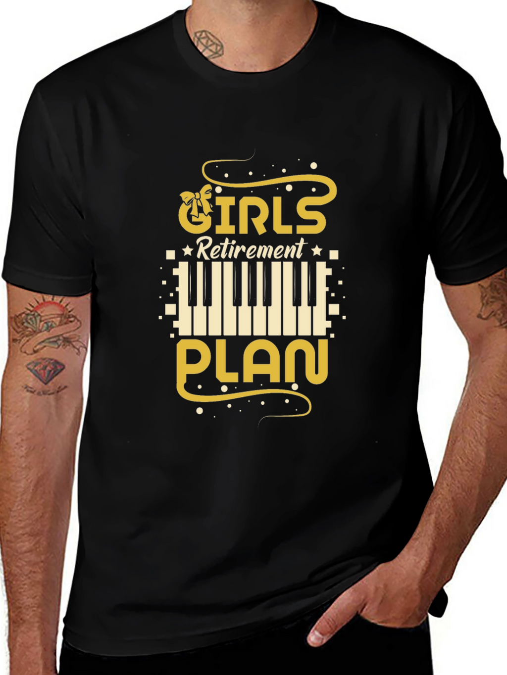 Girls Retirement Plan Piano T-Shirt