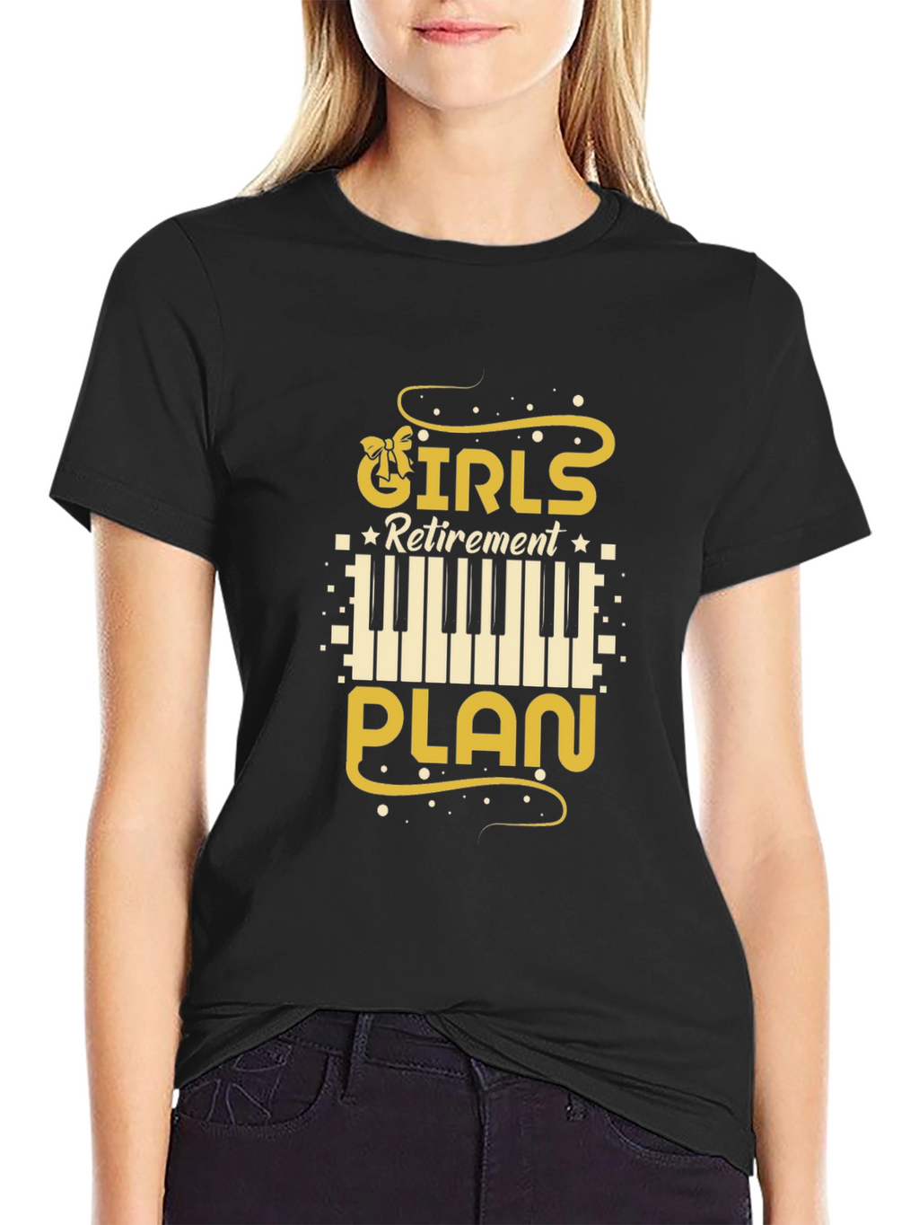 Girls Retirement Plan Piano T-Shirt