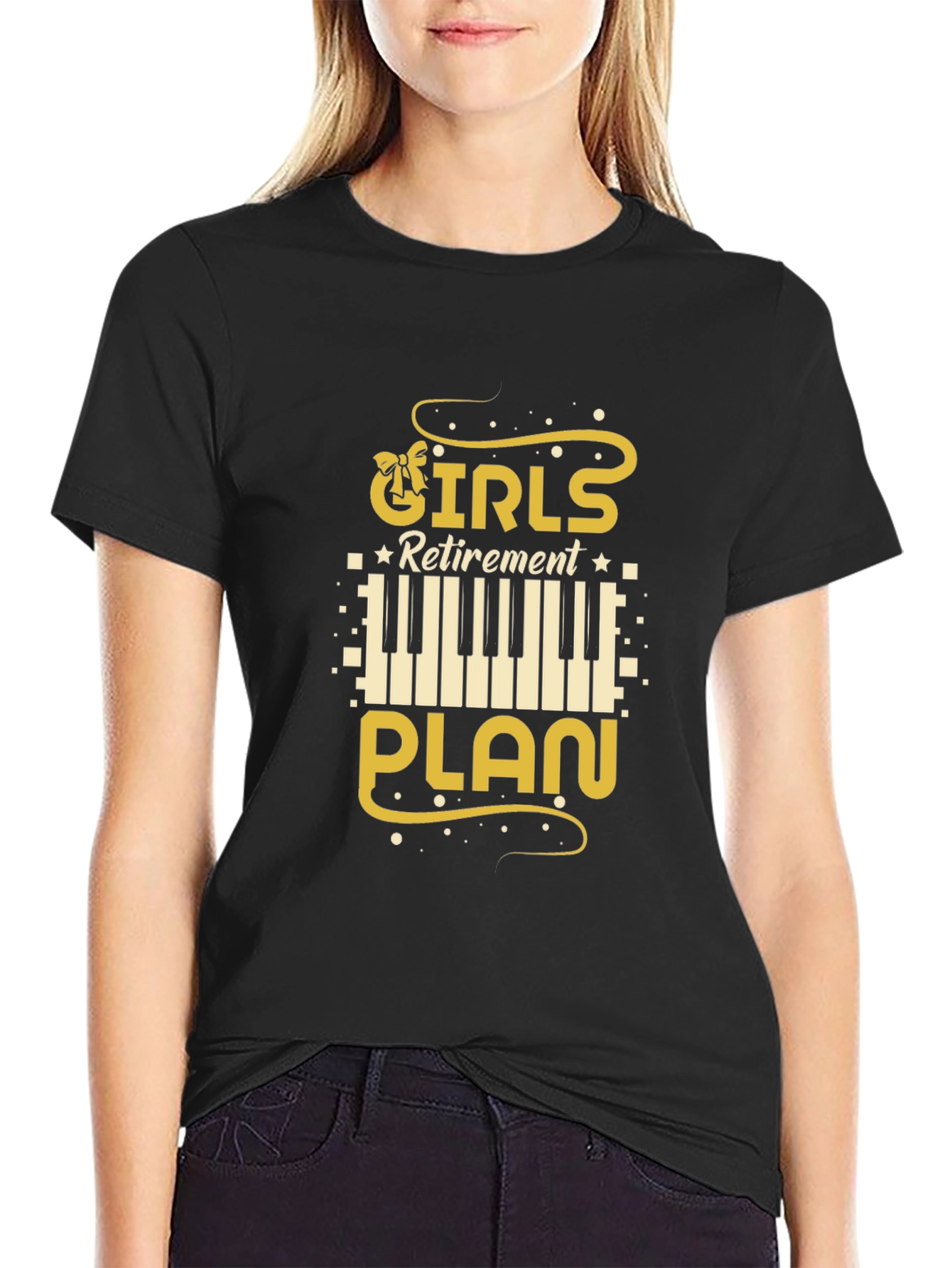 Girls Retirement Plan Piano T-Shirt