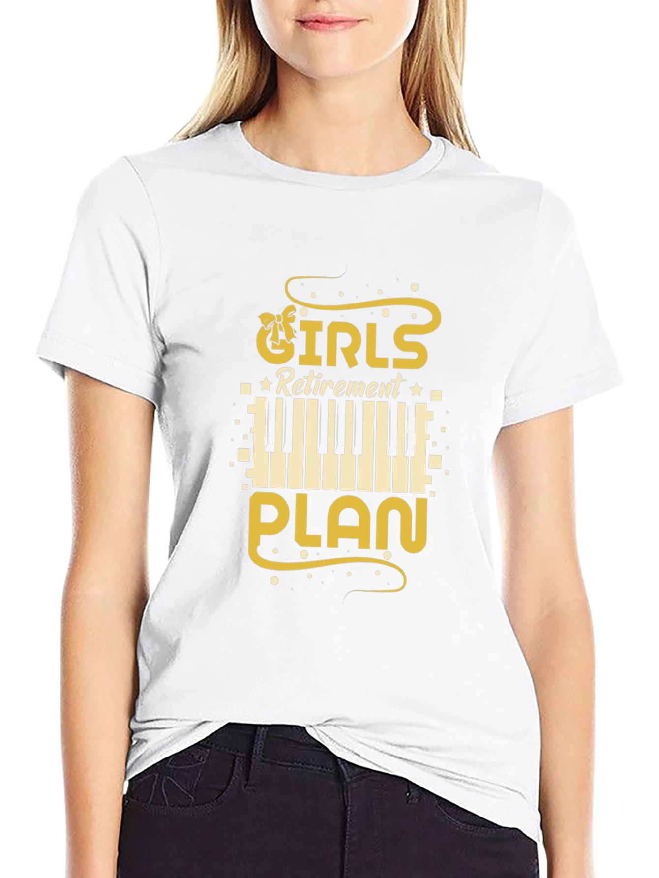 Girls Retirement Plan Piano T-Shirt