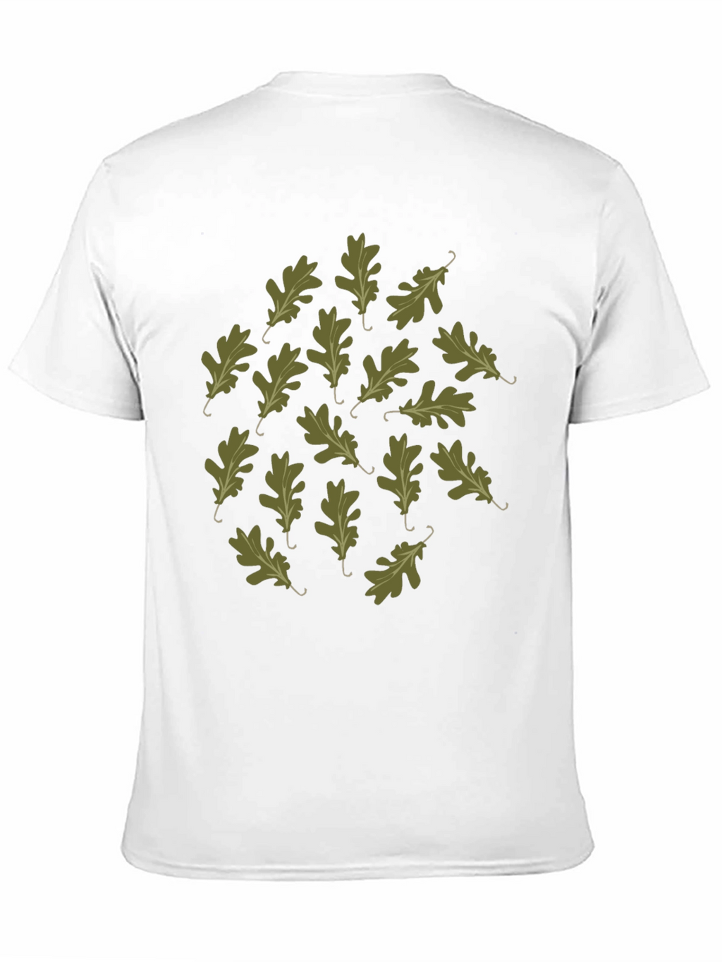 Oak Leaf Pattern Black T-Shirt
