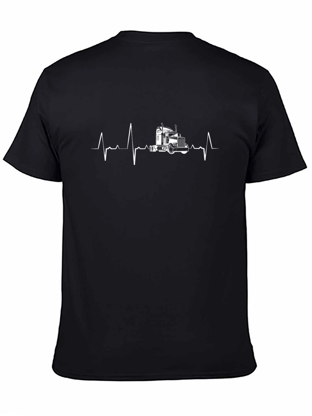 Trucker Heartbeat Graphic Tee - Black