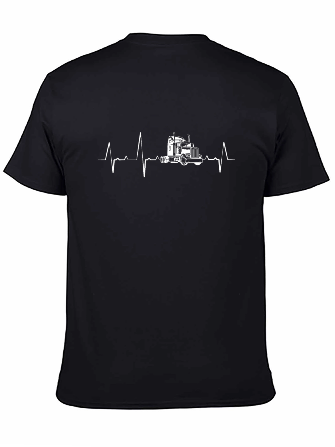 Trucker Heartbeat Graphic Tee - Black