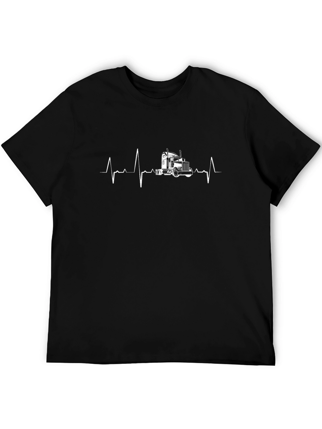 Trucker Heartbeat Graphic Tee - Black