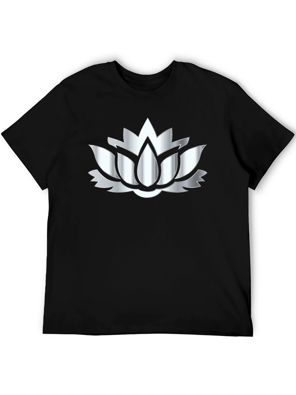 Lotus Flower Graphic Black T-Shirt