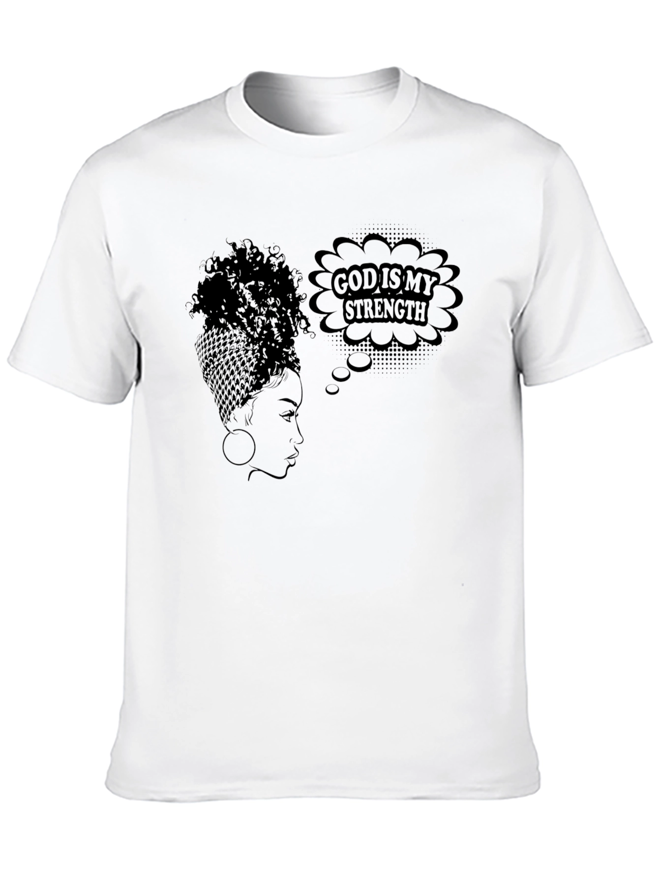 God is My Strength Black Graphic T-Shirt