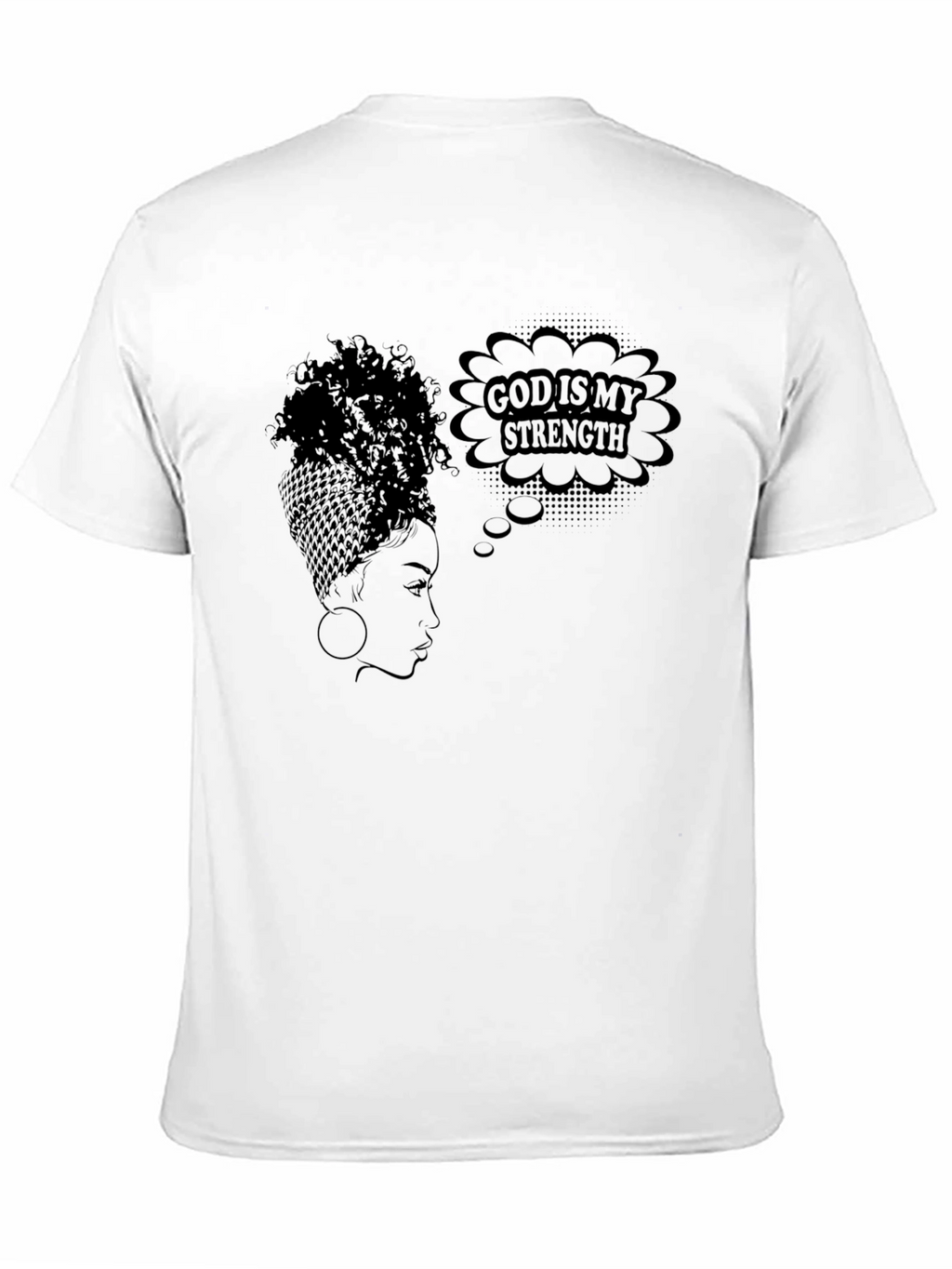 God is My Strength Black Graphic T-Shirt