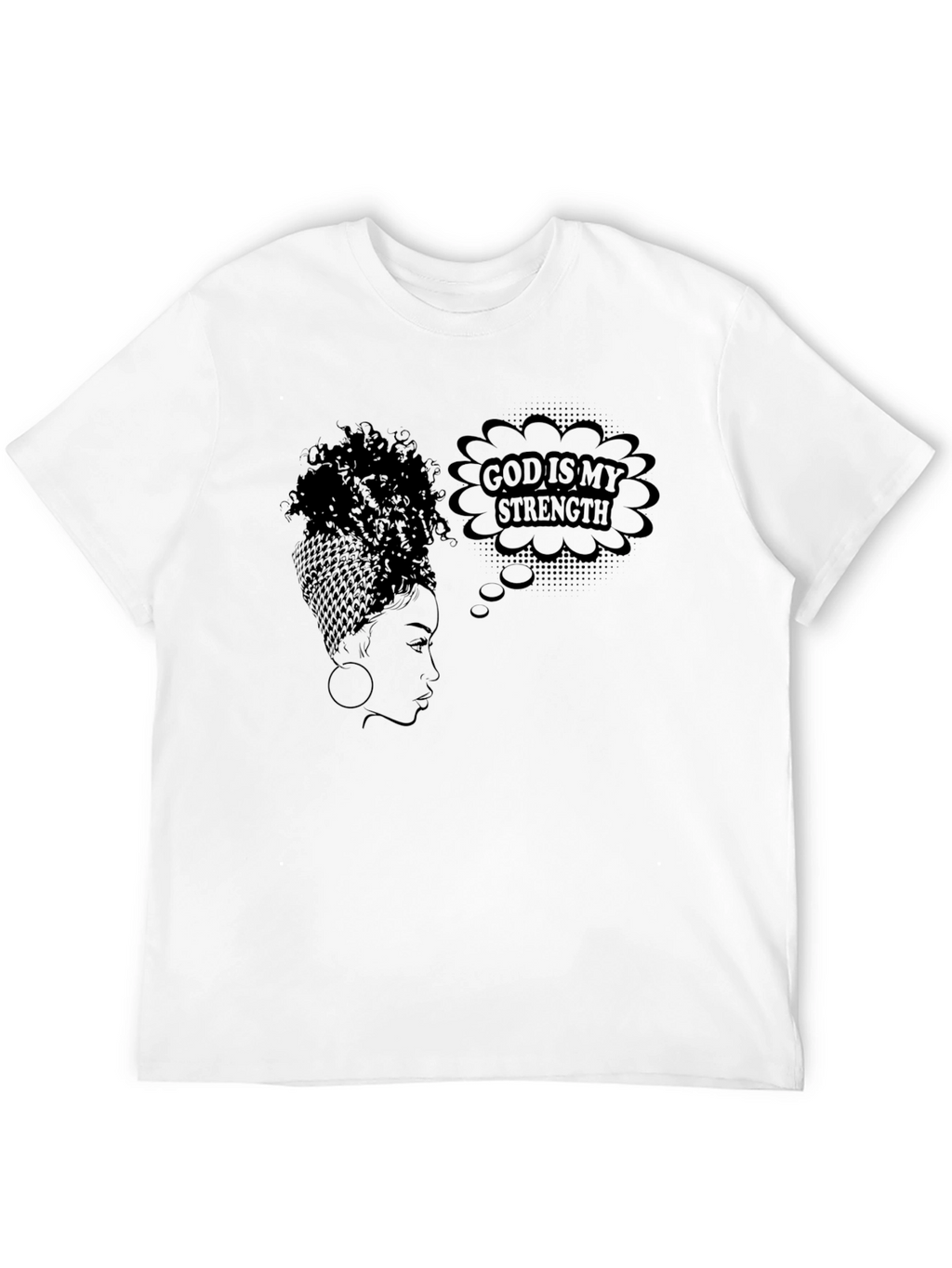 God is My Strength Black Graphic T-Shirt