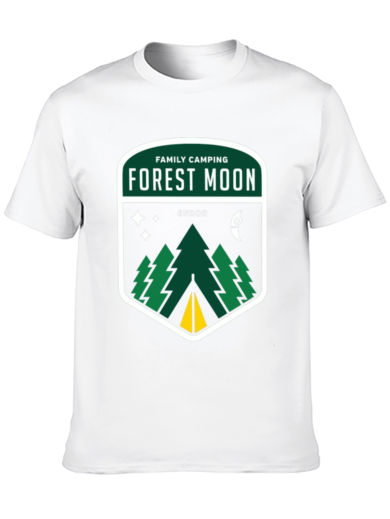 Forest Moon Camping Tee - Black Cotton Graphic T-Shirt