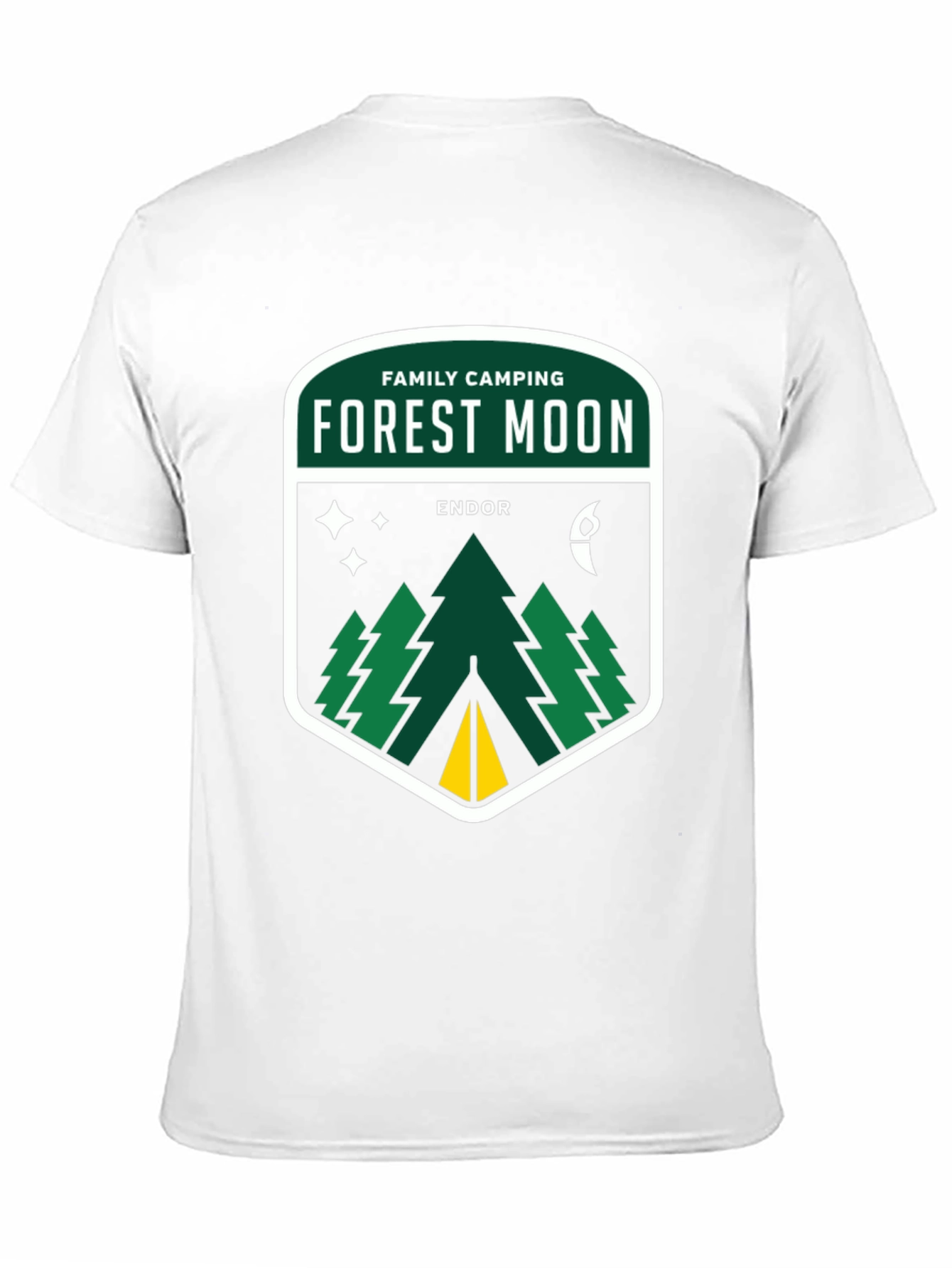 Forest Moon Camping Tee - Black Cotton Graphic T-Shirt
