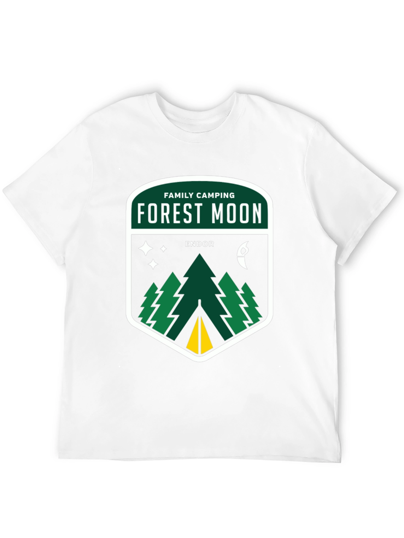 Forest Moon Camping Tee - Black Cotton Graphic T-Shirt