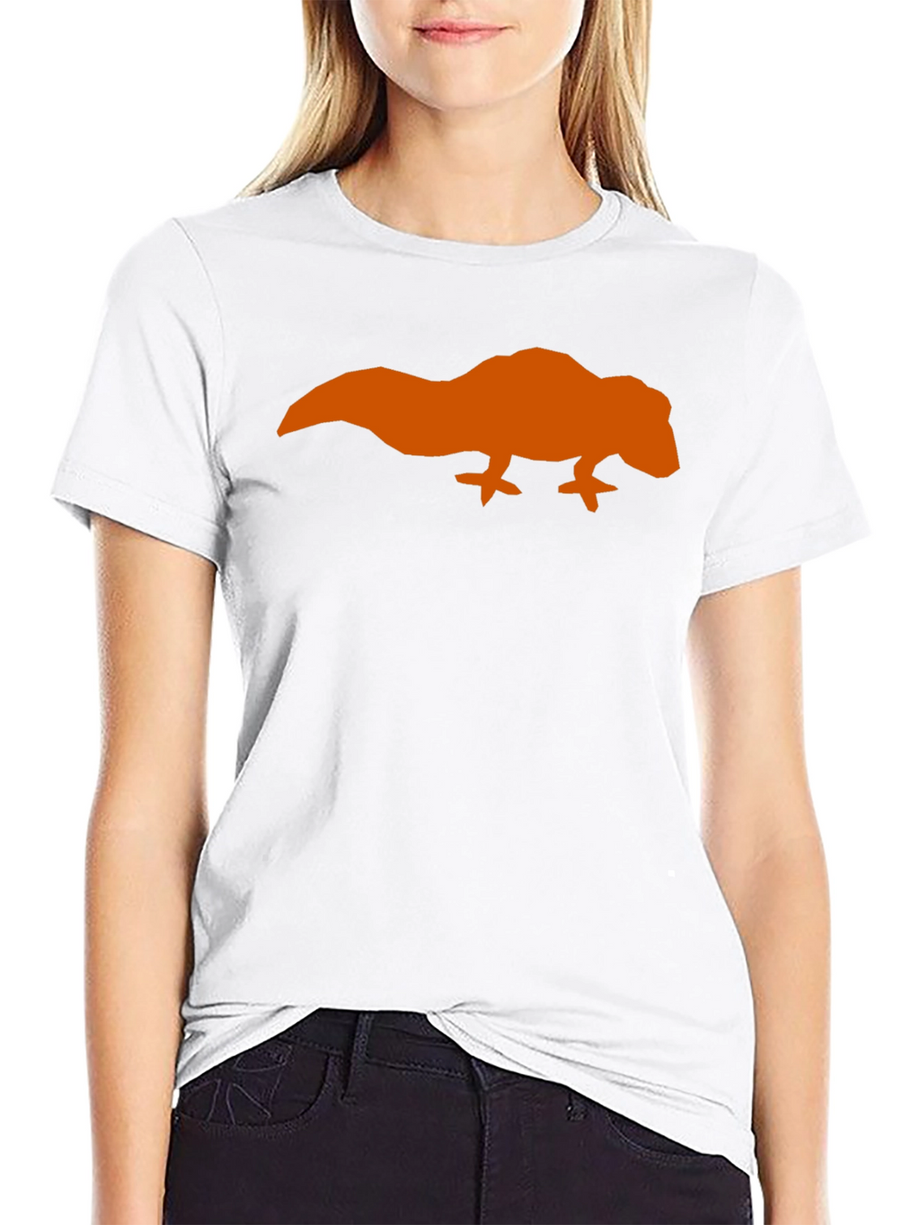 Orange Lizard Graphic Black T-Shirt