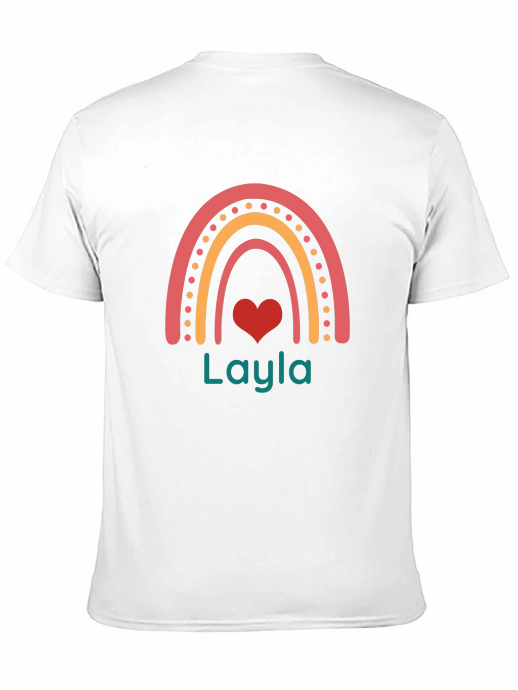 Personalized Layla Rainbow Heart T-Shirt