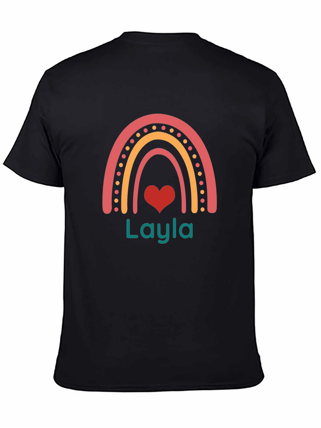 Personalized Layla Rainbow Heart T-Shirt