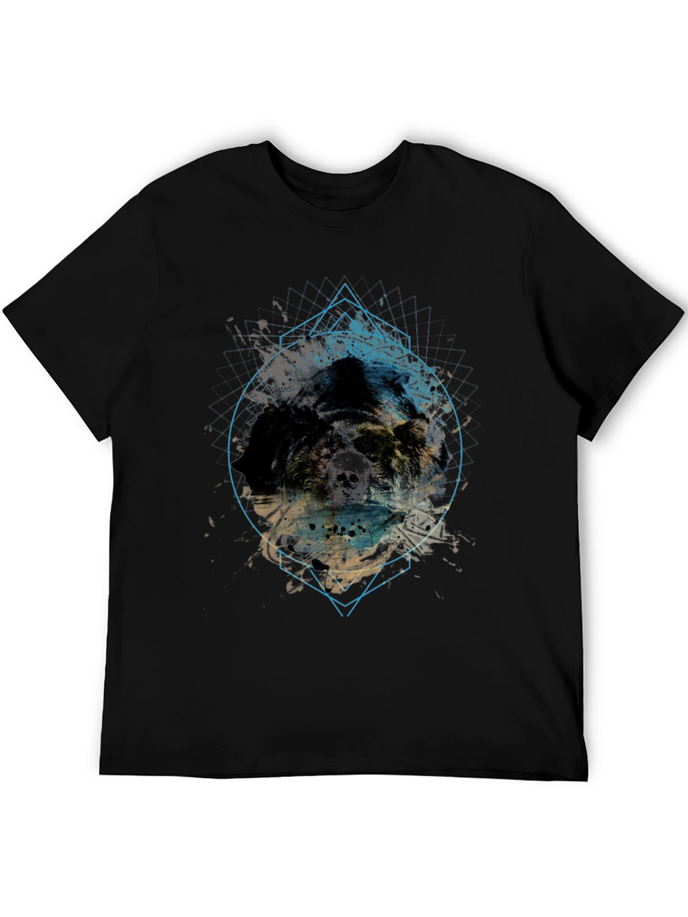 Abstract Skull Graphic Tee - Mens Black T-Shirt
