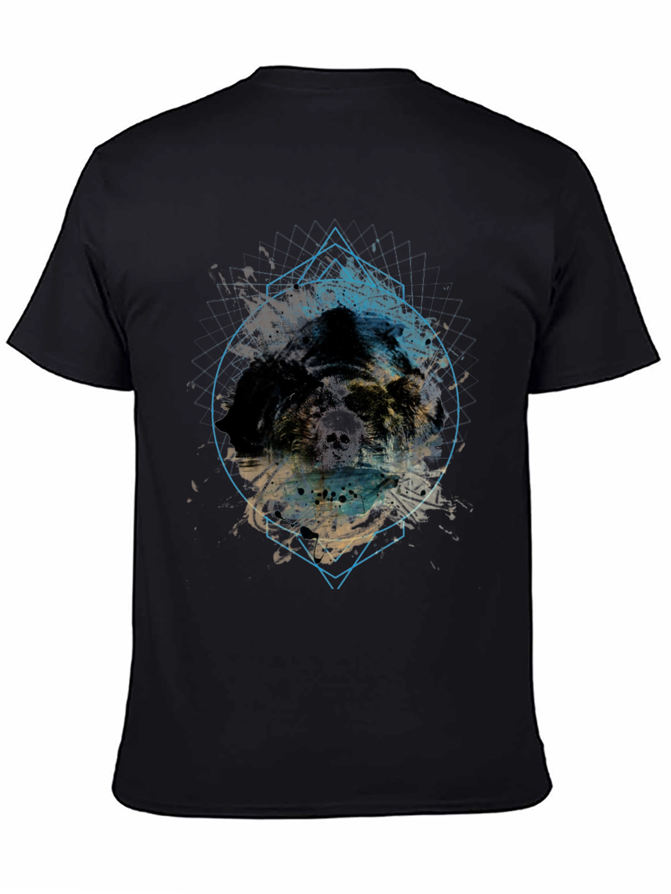 Abstract Skull Graphic Tee - Mens Black T-Shirt
