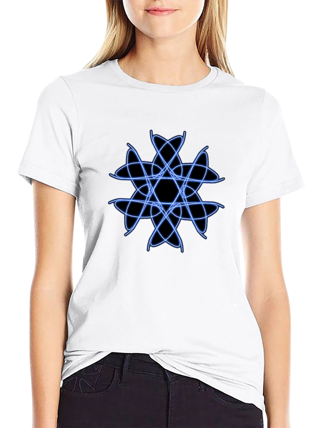 Geometric Blue Graphic Tee - Modern Style