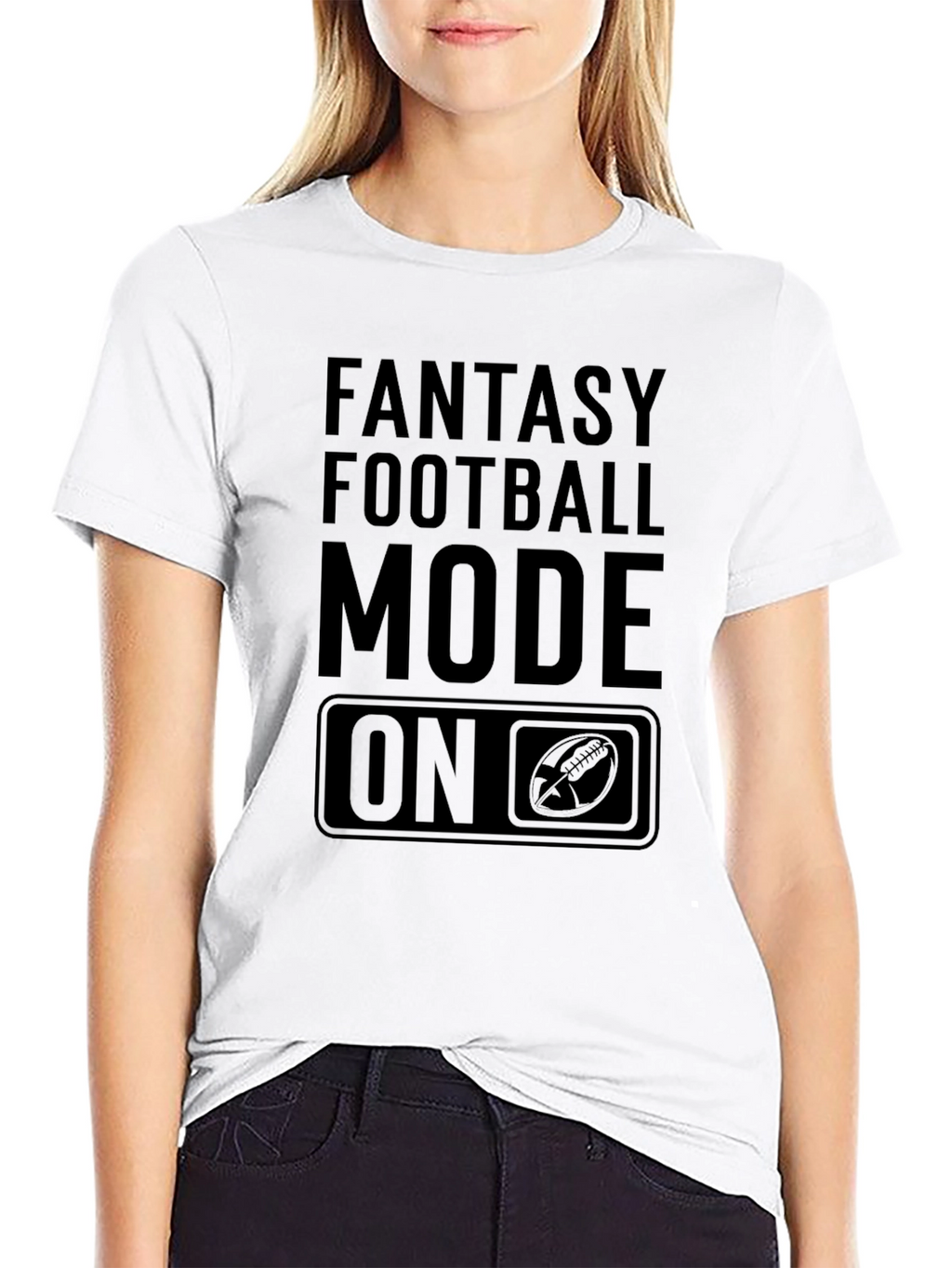 Fantasy Football Mode On Black T-Shirt