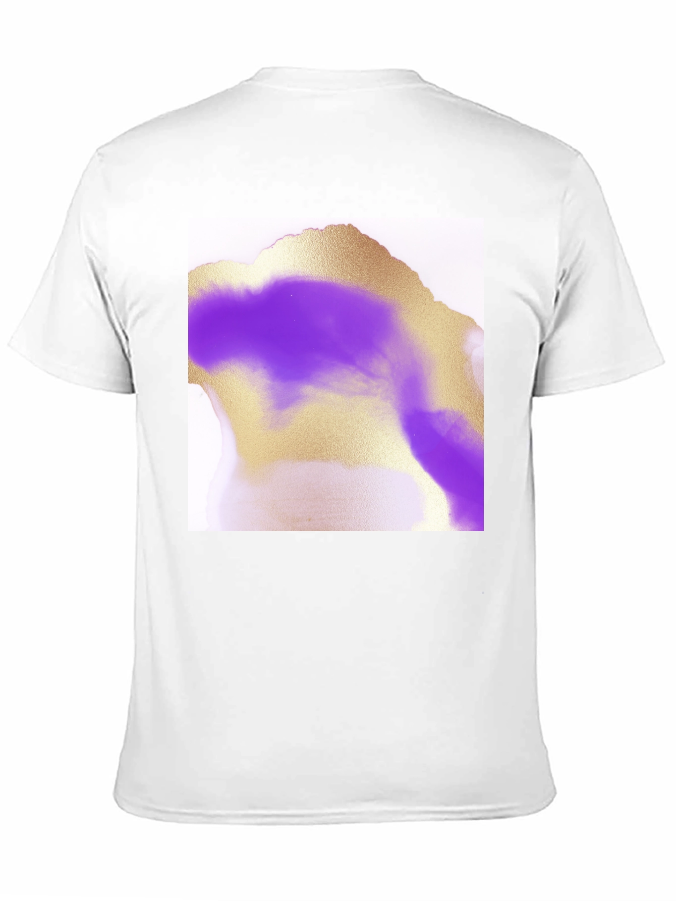 Abstract Gold & Purple Graphic Tee - Modern Art Shirt