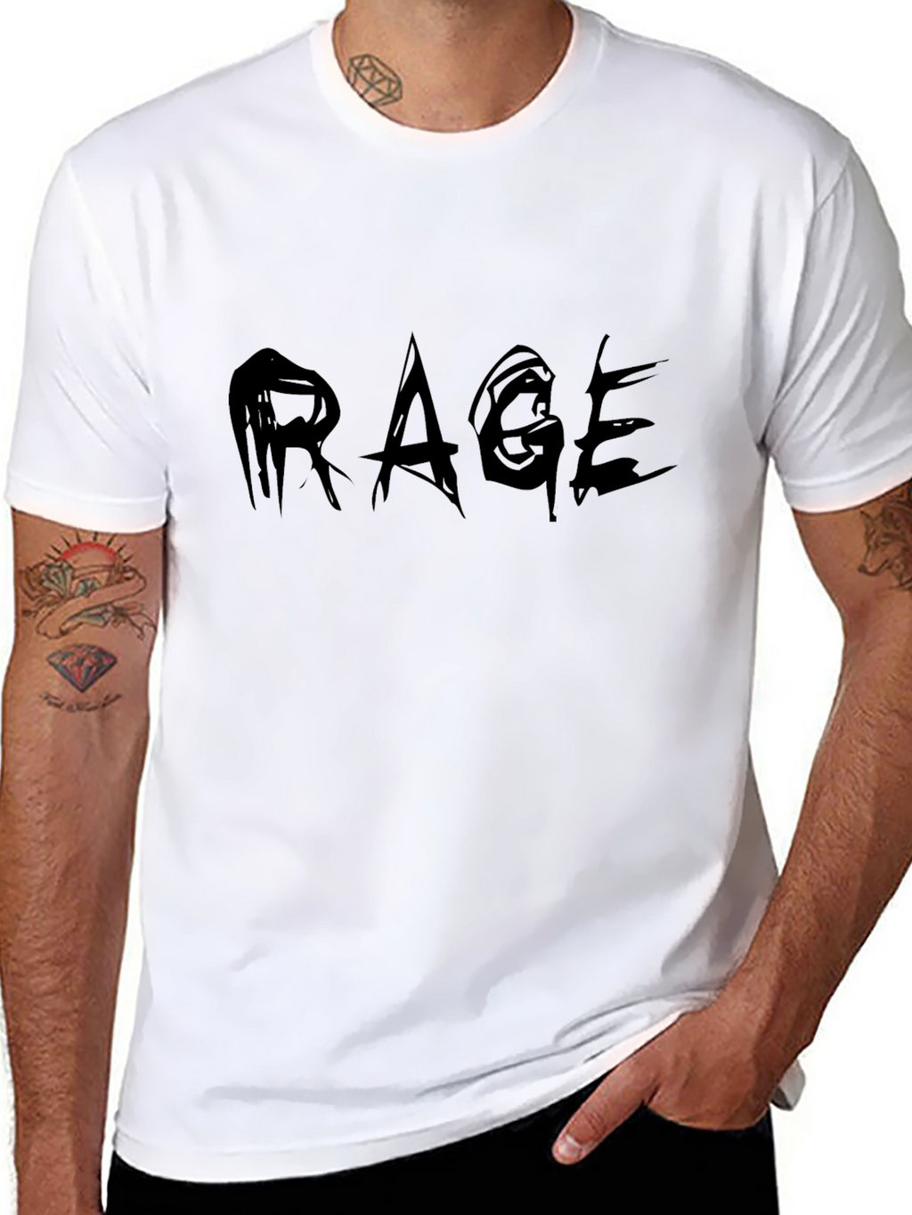 Rage Graphic Print T-Shirt - Black Cotton Tee