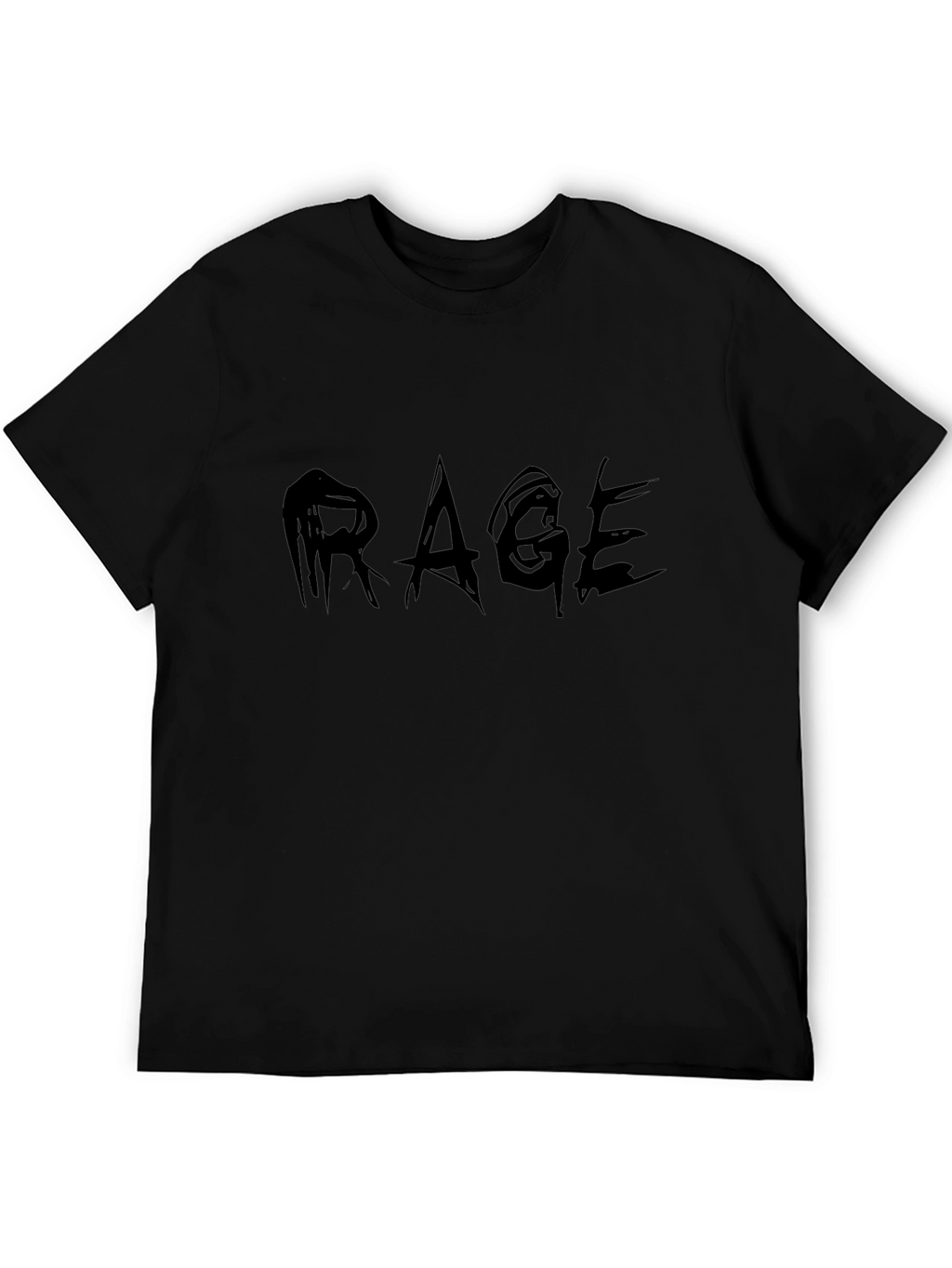 Rage Graphic Print T-Shirt - Black Cotton Tee