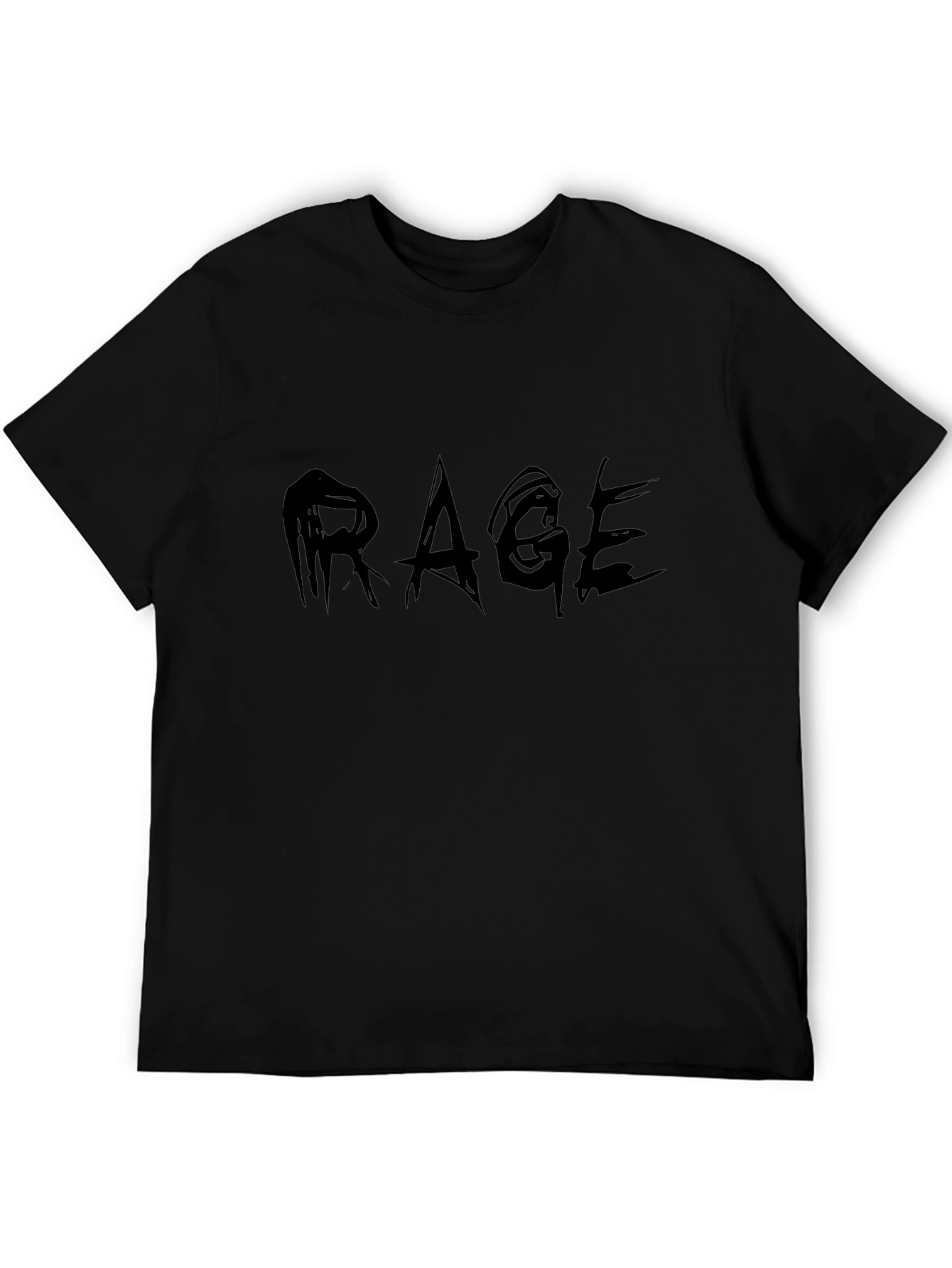 Rage Graphic Print T-Shirt - Black Cotton Tee