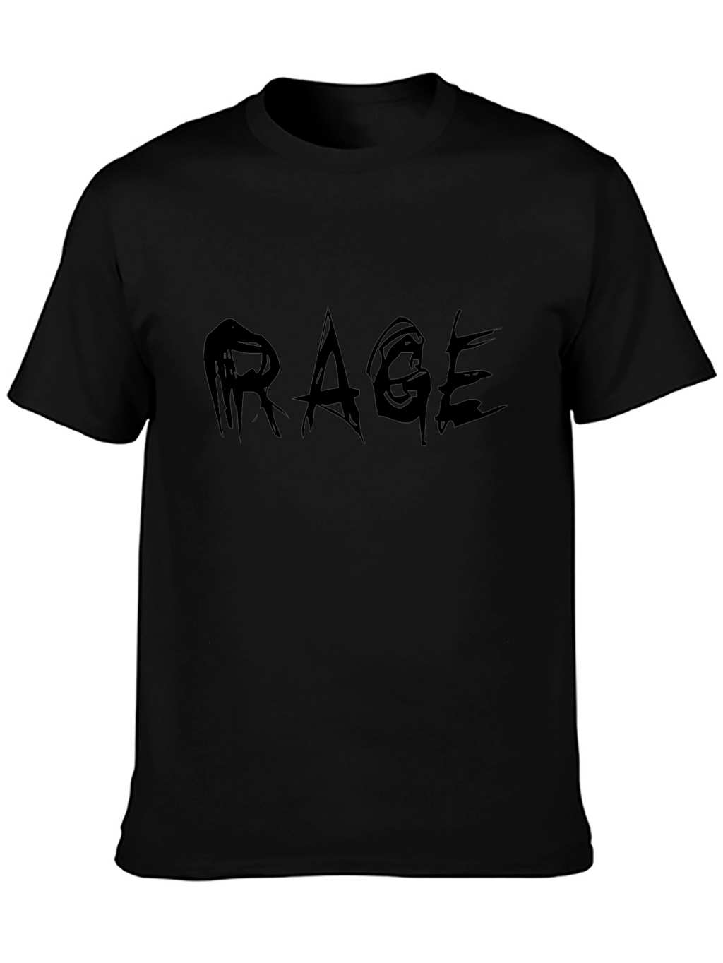Rage Graphic Print T-Shirt - Black Cotton Tee