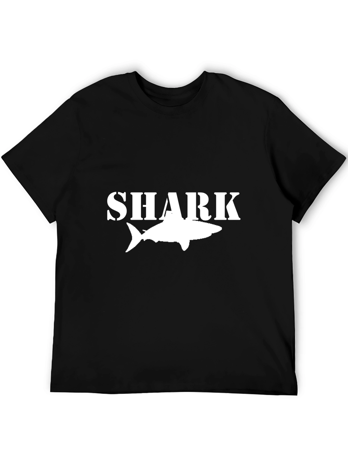 Shark Graphic Tee - Black Cotton T-Shirt