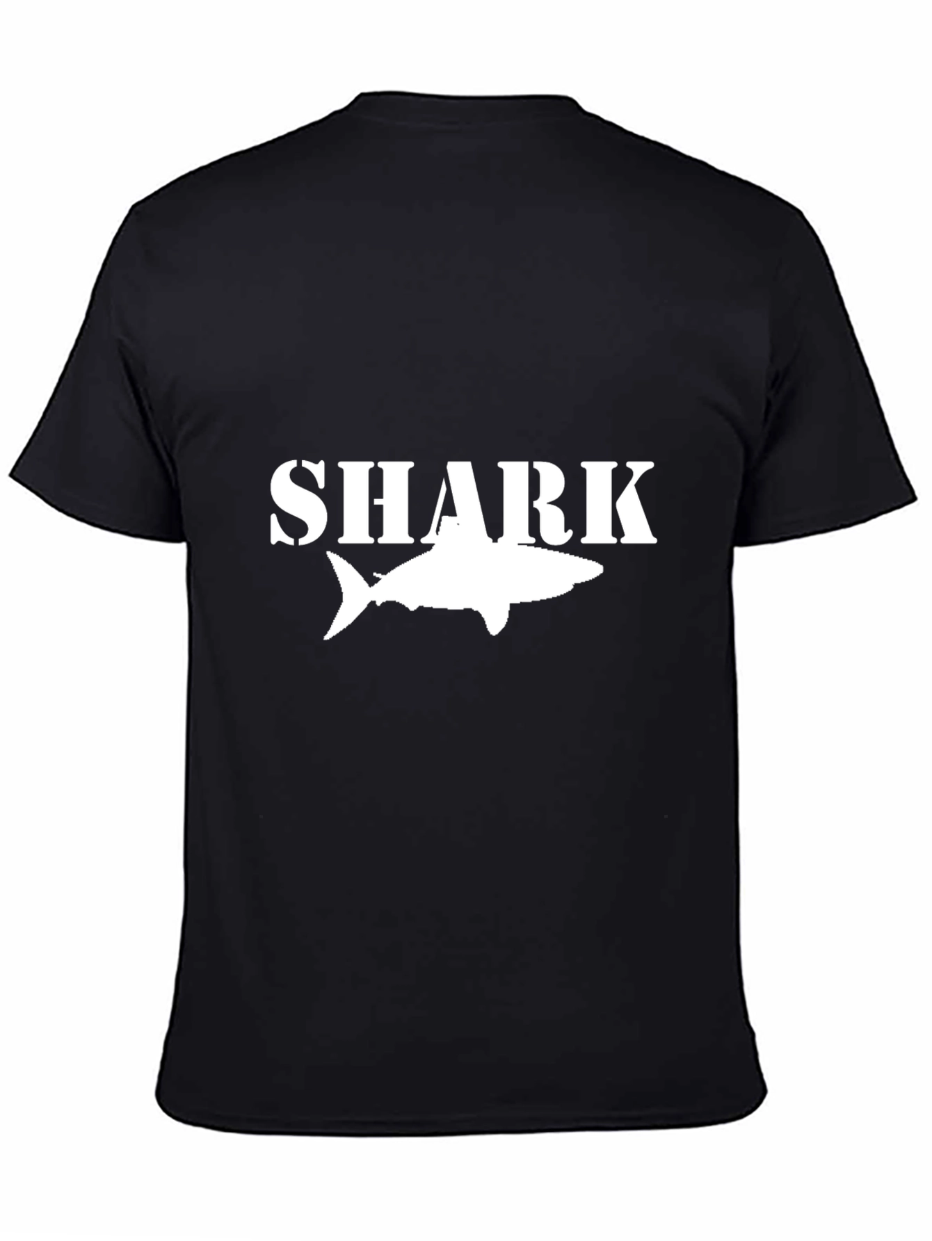 Shark Graphic Tee - Black Cotton T-Shirt