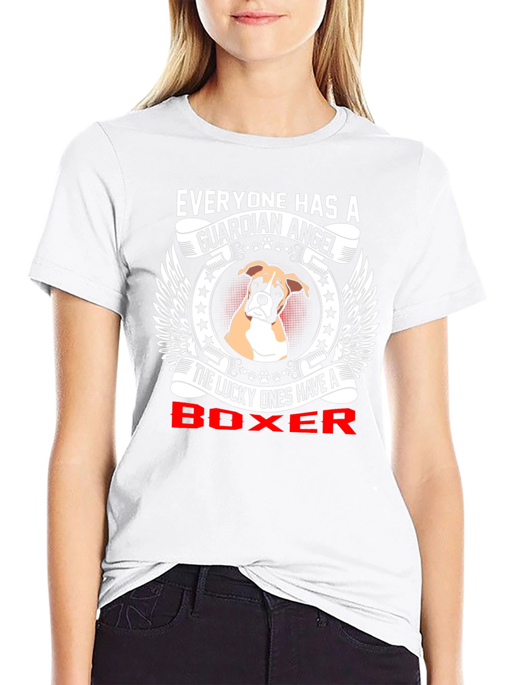 Boxer Dog Guardian Angel T-Shirt