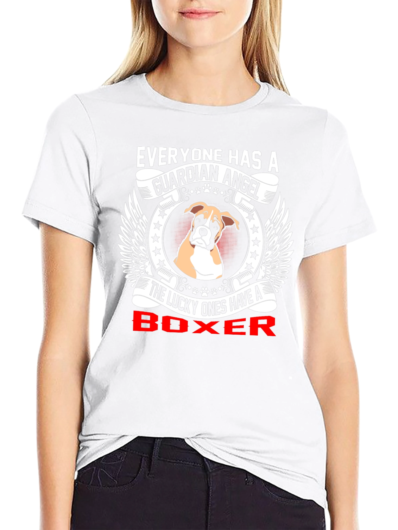 Boxer Dog Guardian Angel T-Shirt