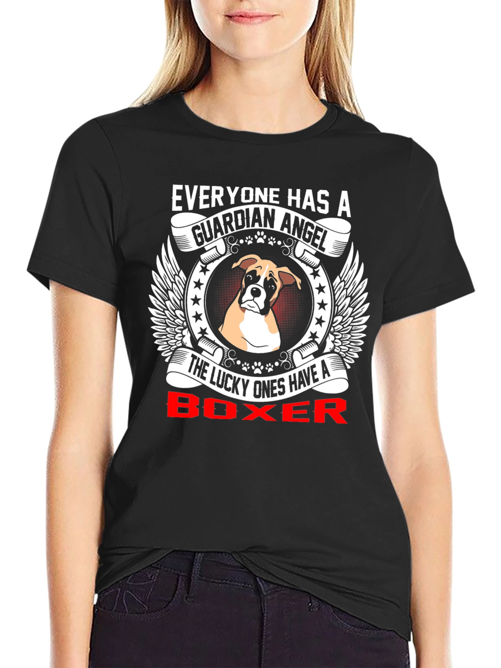 Boxer Dog Guardian Angel T-Shirt