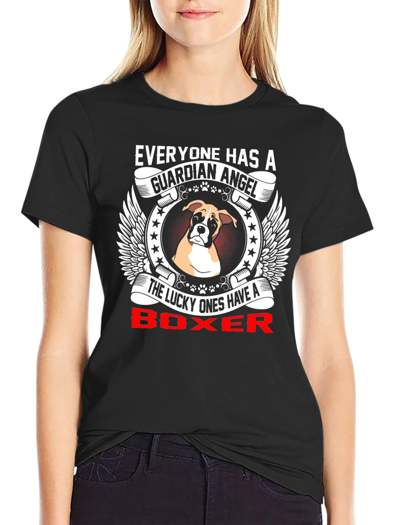 Boxer Dog Guardian Angel T-Shirt