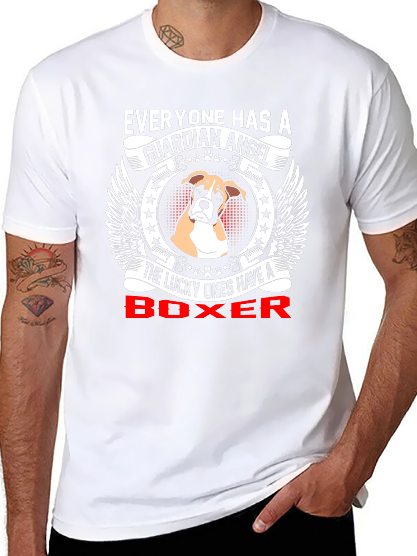 Boxer Dog Guardian Angel T-Shirt
