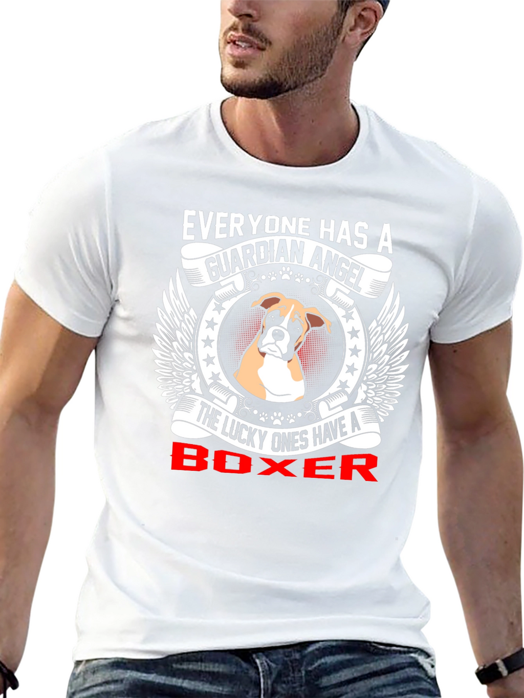 Boxer Dog Guardian Angel T-Shirt