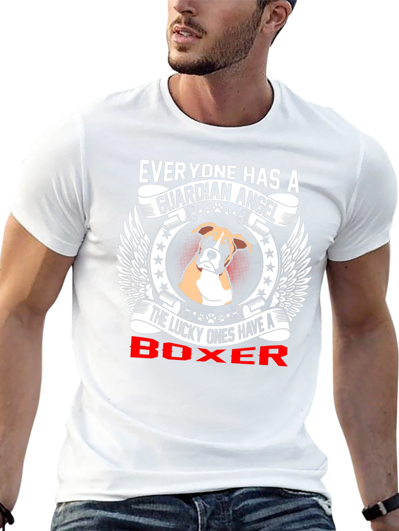 Boxer Dog Guardian Angel T-Shirt