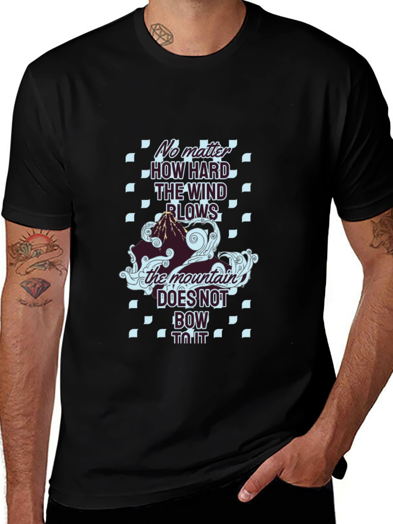 Mountain Graphic Tee - The Wind Blows Black T-Shirt