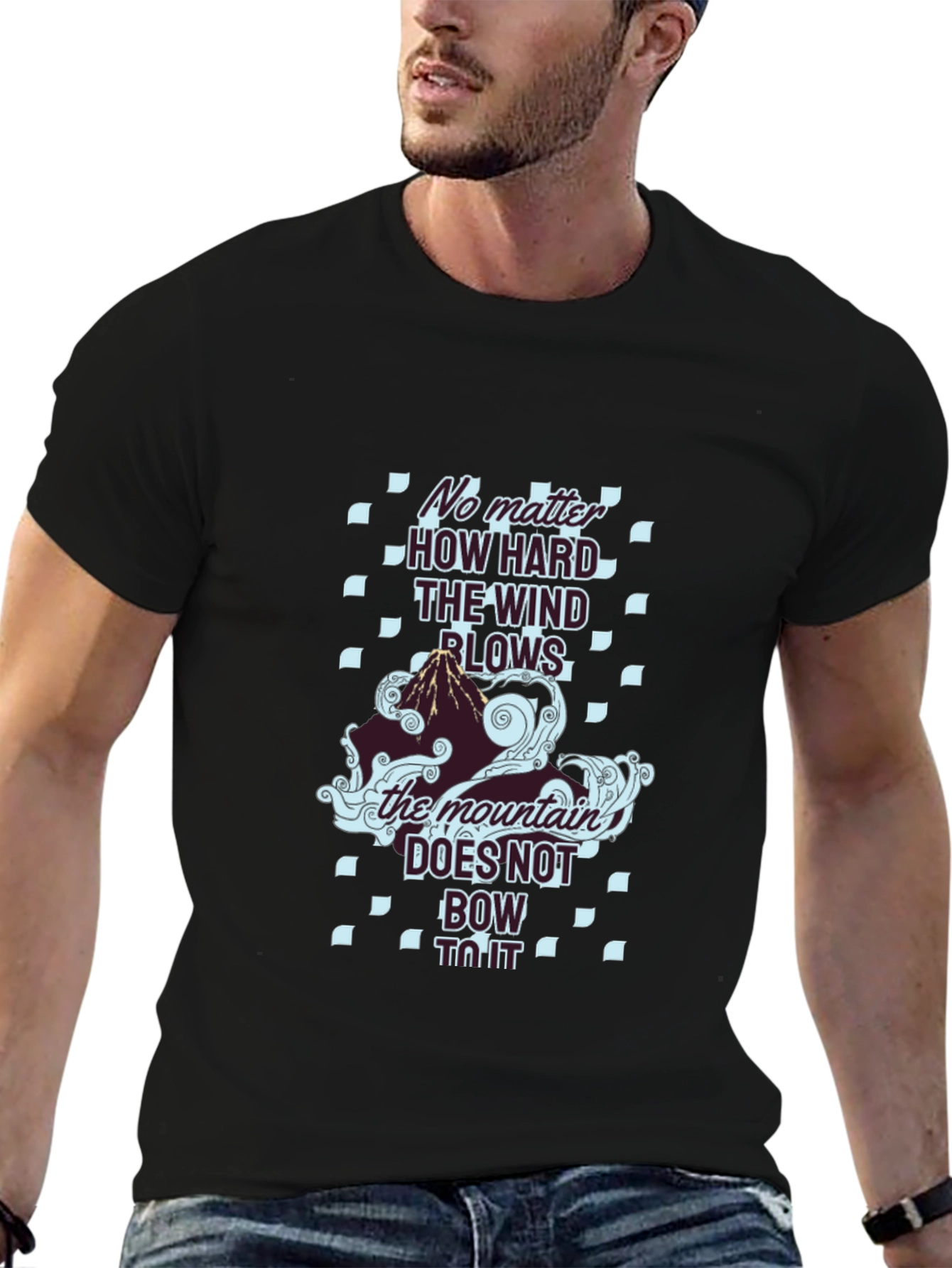 Mountain Graphic Tee - The Wind Blows Black T-Shirt