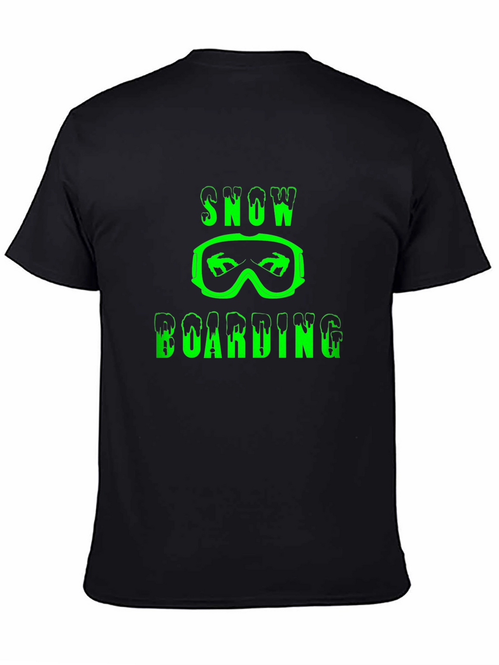 Snowboarding Graphic Print Black T-Shirt