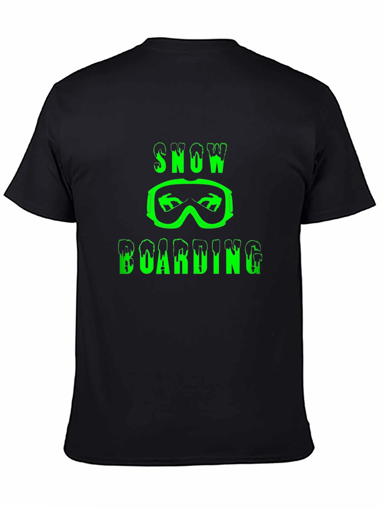 Snowboarding Graphic Print Black T-Shirt