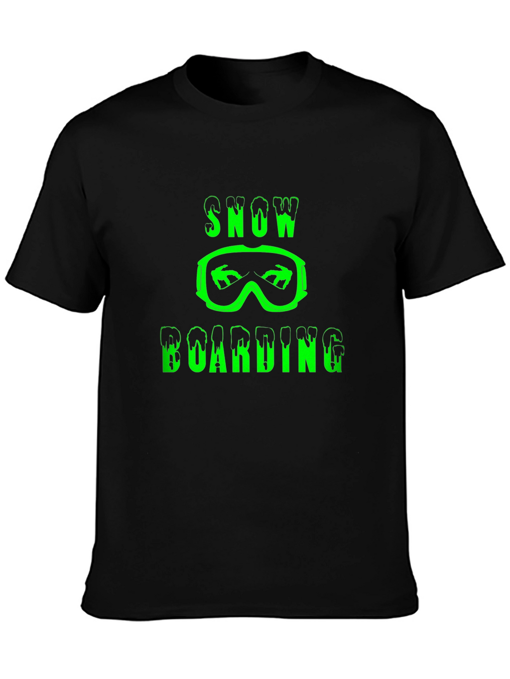 Snowboarding Graphic Print Black T-Shirt