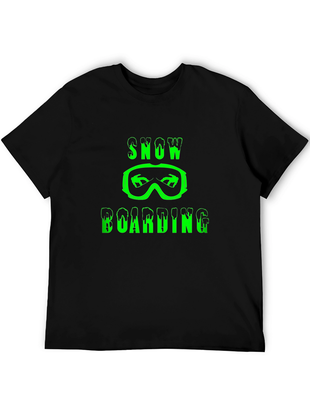 Snowboarding Graphic Print Black T-Shirt