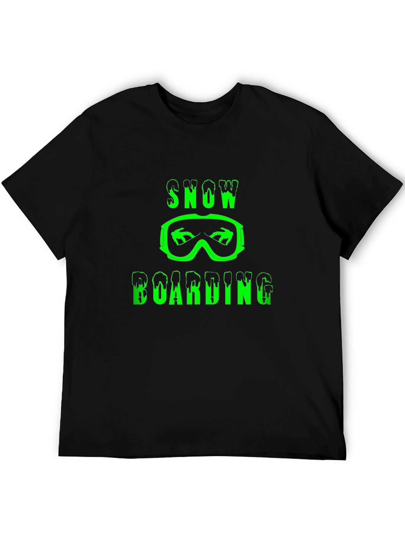 Snowboarding Graphic Print Black T-Shirt