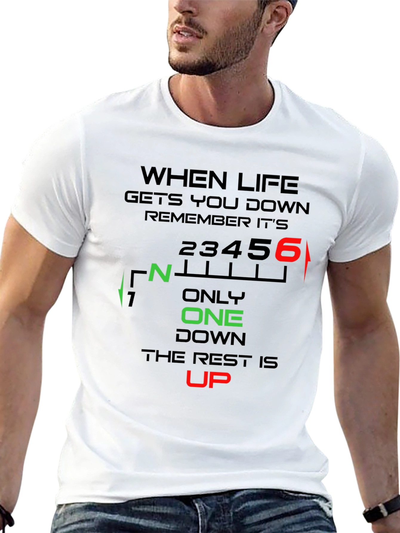 Motorcycle Gear Shift T-Shirt: When Life Gets You Down