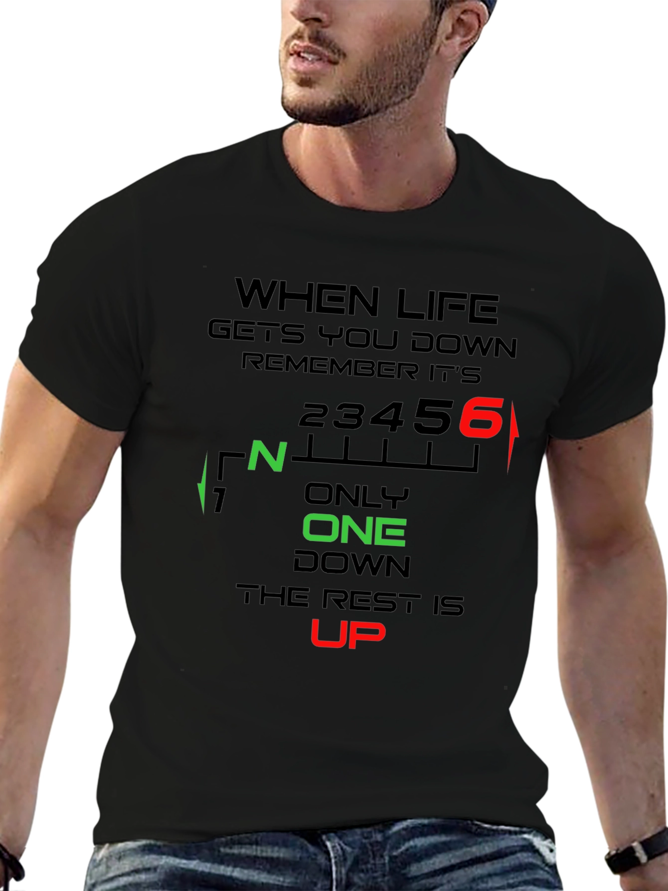 Motorcycle Gear Shift T-Shirt: When Life Gets You Down