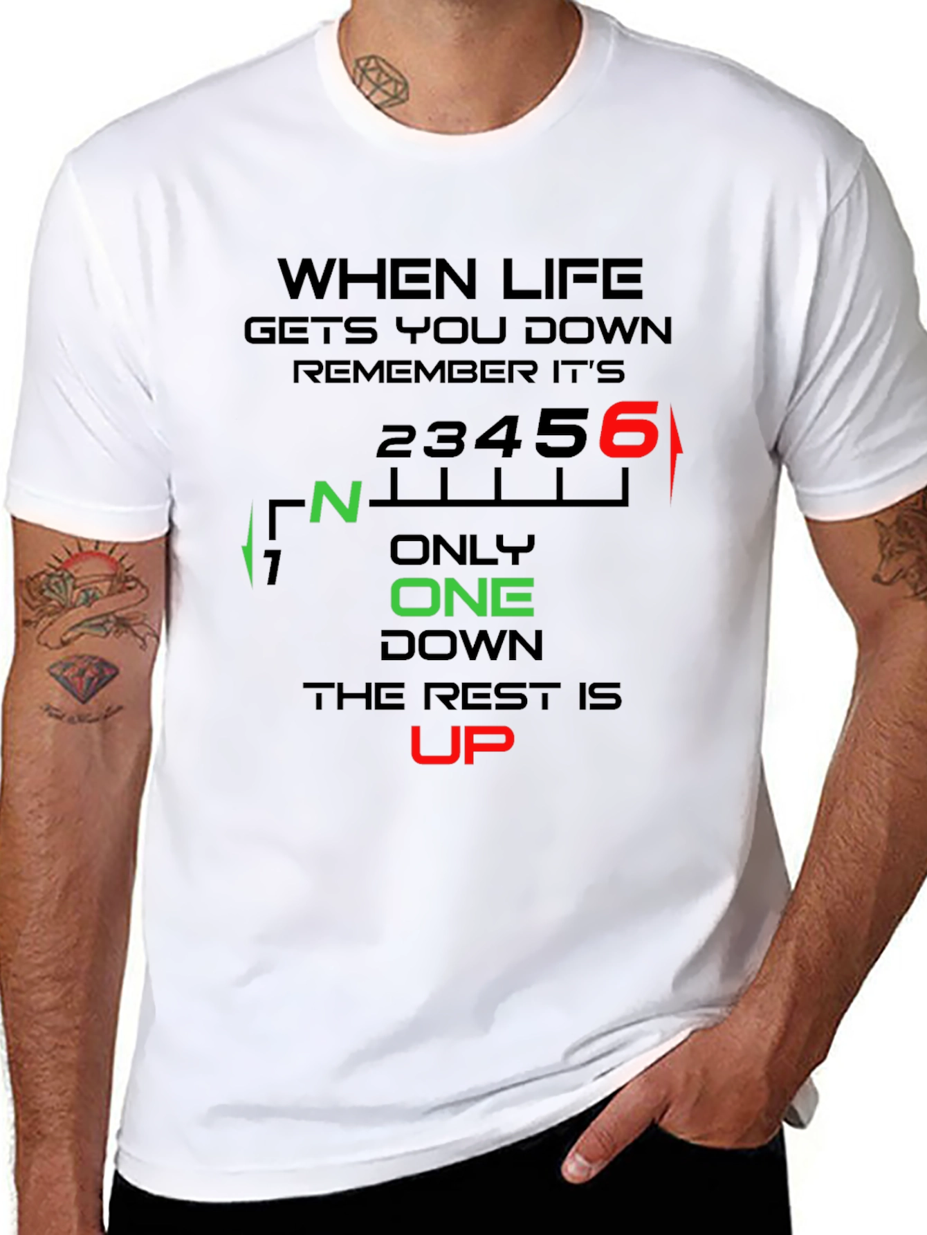 Motorcycle Gear Shift T-Shirt: When Life Gets You Down