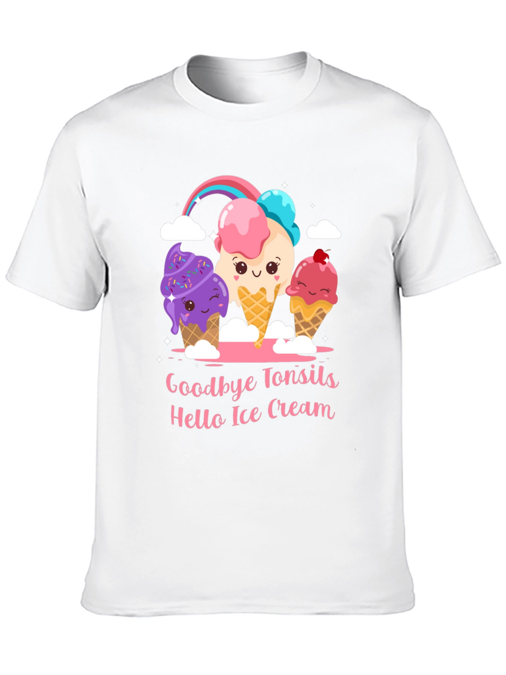 Goodbye Tonsils Hello Ice Cream Graphic T-Shirt