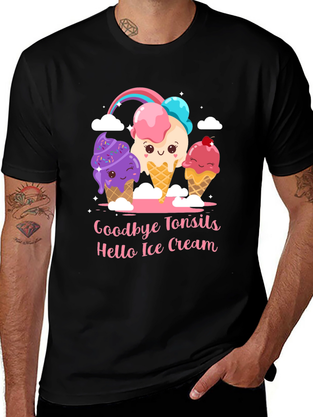 Goodbye Tonsils Hello Ice Cream Graphic T-Shirt