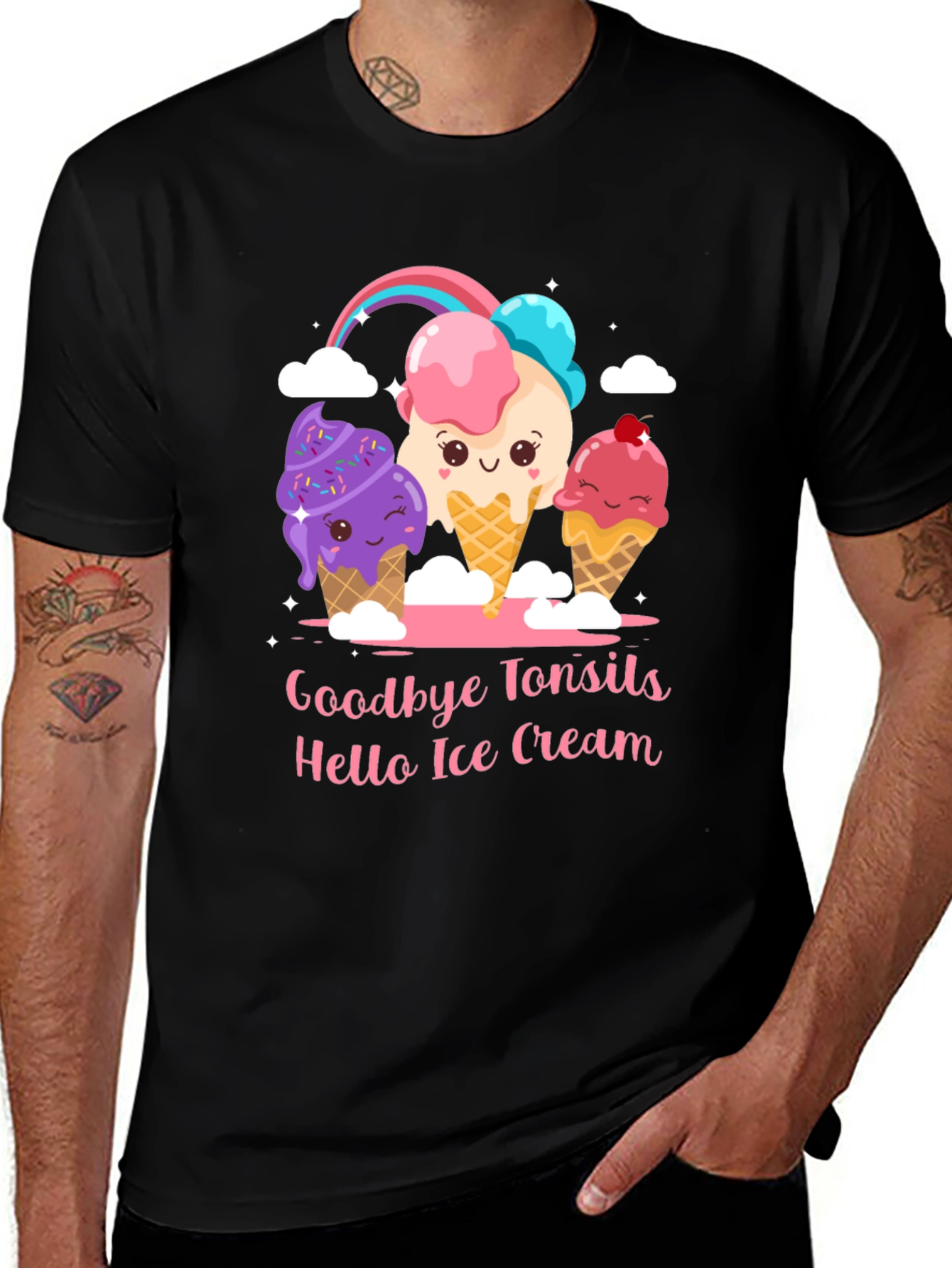 Goodbye Tonsils Hello Ice Cream Graphic T-Shirt