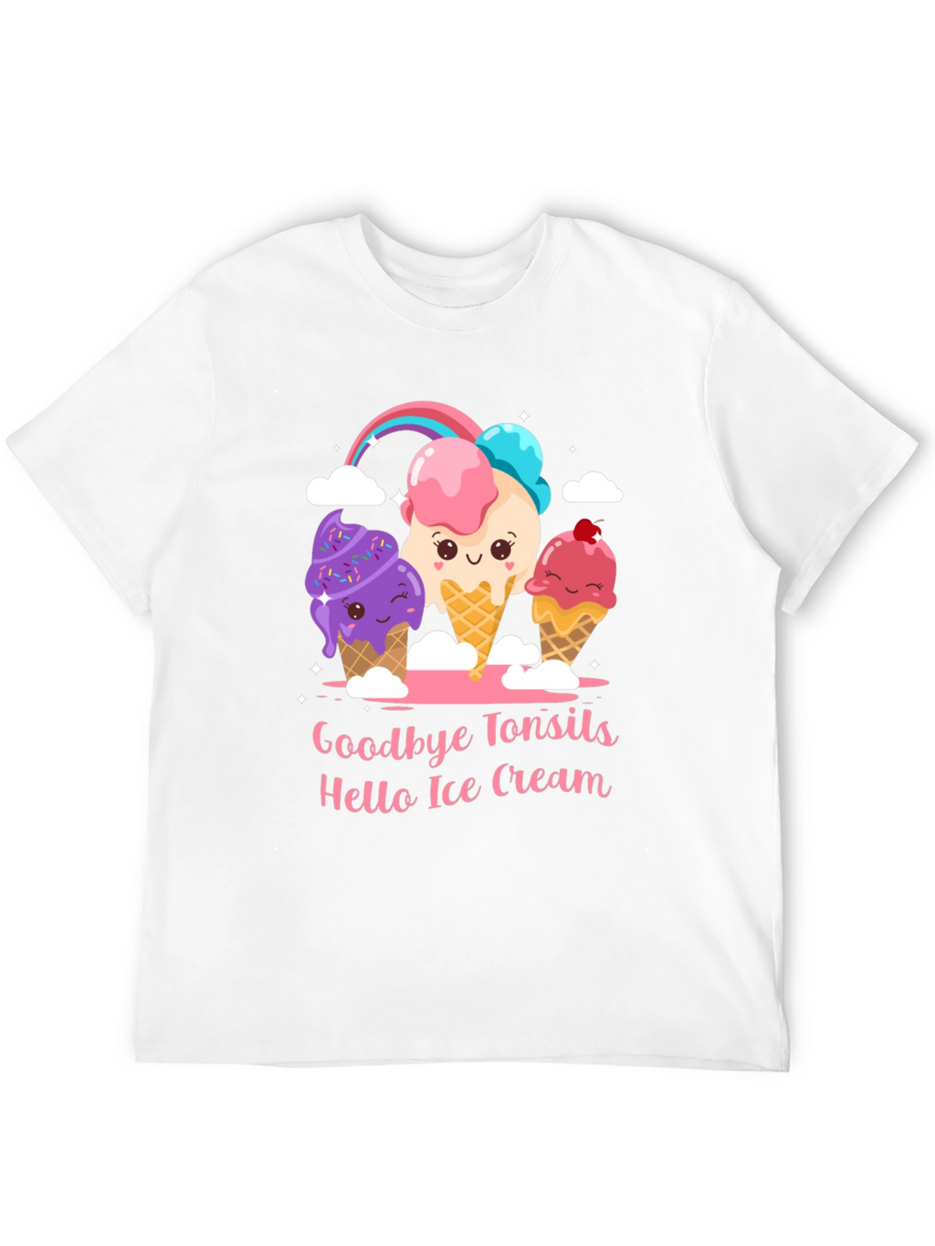 Goodbye Tonsils Hello Ice Cream Graphic T-Shirt